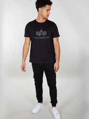 Alpha Industries Rainbow Reflective Print Basic 100% Cotton Black T-Shirt - Image 3 of 8