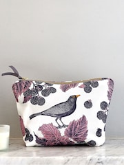 Thornback & Peel Cream Blackbird & Bramble Large 100% Cotton Cosmetic Bag - Image 1 of 2