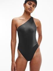 Calvin Klein Womens Black Core Essential One Shoulder One Piece - Image 1 of 5