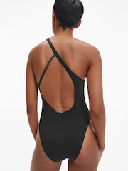 Calvin Klein Womens Black Core Essential One Shoulder One Piece - Image 2 of 5