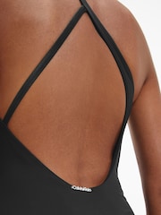 Calvin Klein Womens Black Core Essential One Shoulder One Piece - Image 3 of 5