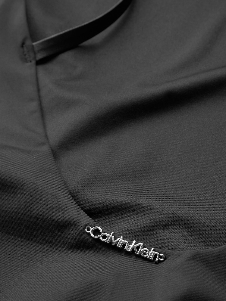 Calvin Klein Womens Black Core Essential One Shoulder One Piece - Image 4 of 5