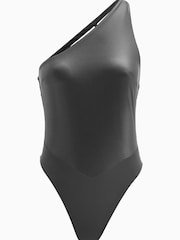 Calvin Klein Womens Black Core Essential One Shoulder One Piece - Image 5 of 5