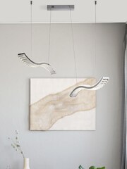Searchlight Chrome Sally Glass Wave Ceiling Light - Image 1 of 4