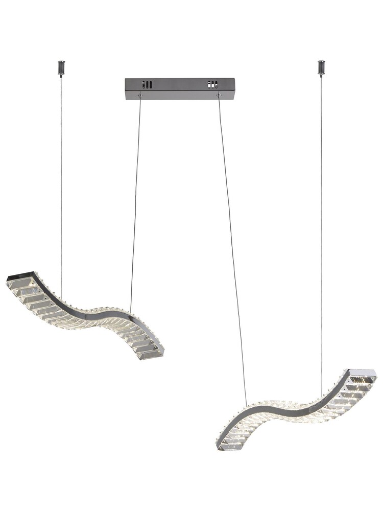Searchlight Chrome Sally Glass Wave Ceiling Light - Image 2 of 4