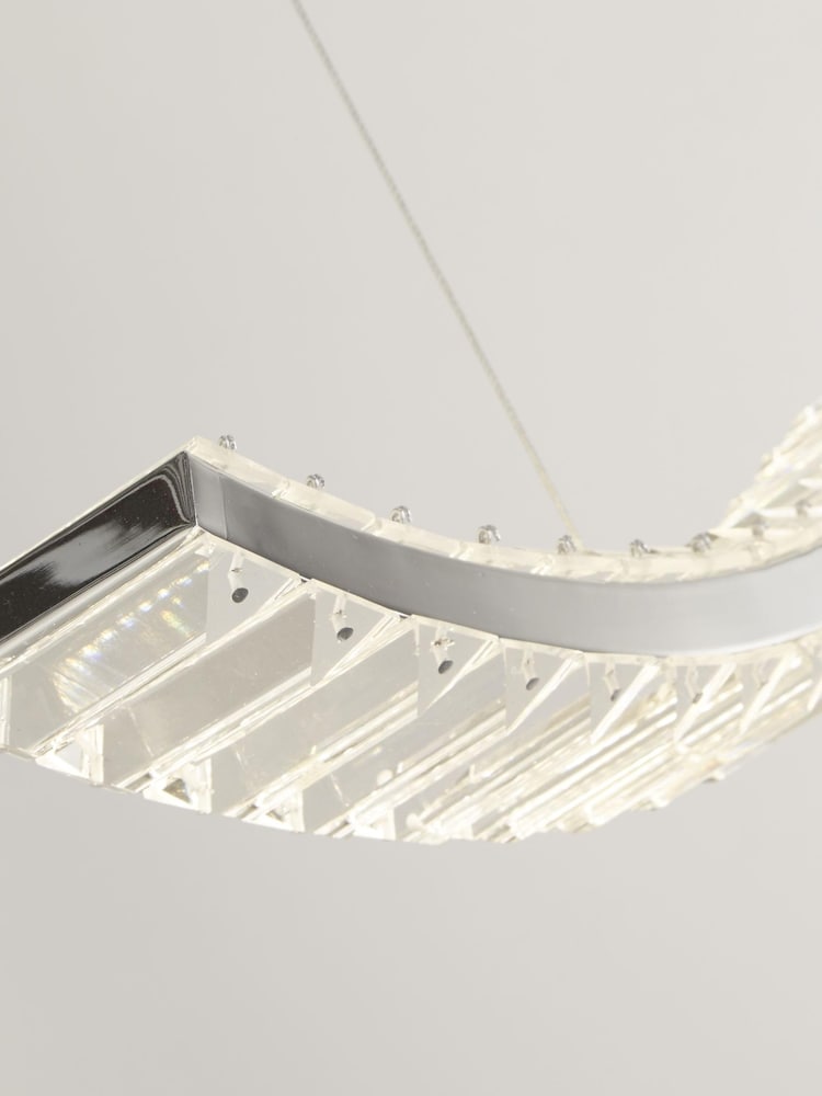 Searchlight Chrome Sally Glass Wave Ceiling Light - Image 4 of 4