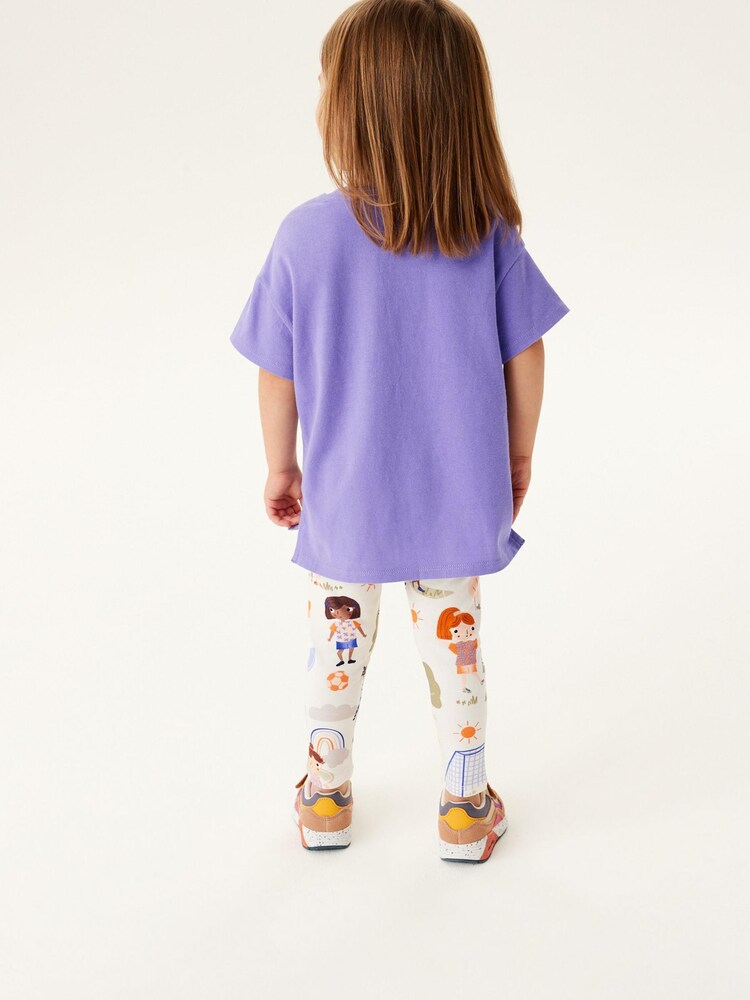 Football Violet/Blanc - Ensemble T-shirt oversize et jambières (3mths-7yrs) - Image 2 de 6