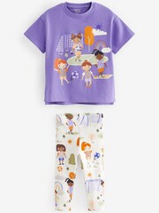 Football Violet/Blanc - Ensemble T-shirt oversize et jambières (3mths-7yrs) - Image 5 de 6