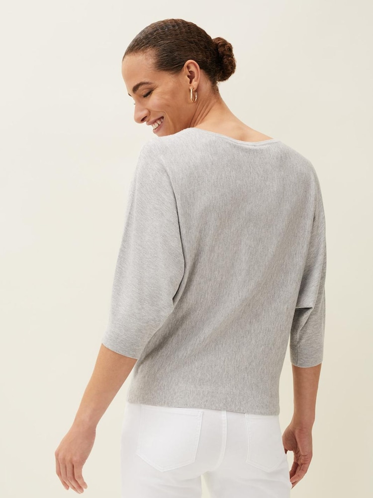 Phase Eight Grey Cristine Batwing Knit Jumper - Image 2 of 6