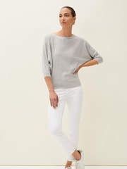 Phase Eight Grey Cristine Batwing Knit Jumper - Image 5 of 6