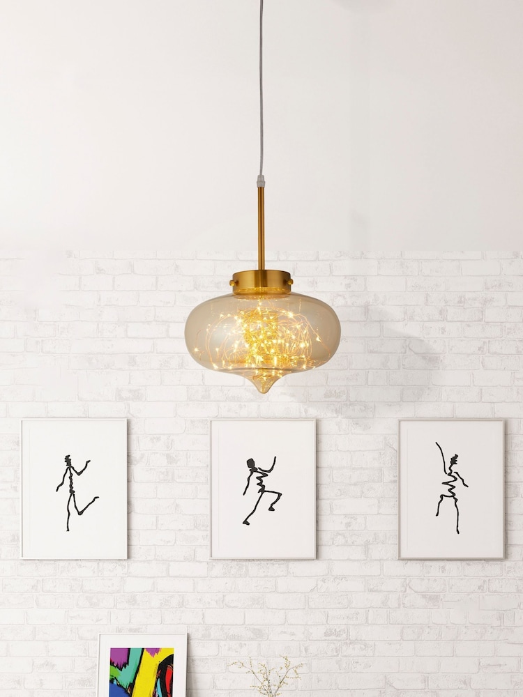 Searchlight Gold Tillie Wide Ceiling Light - Image 1 of 4