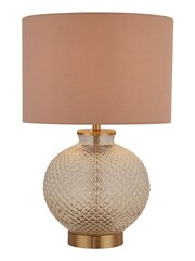 Searchlight Clear Glass/Brass Ella Table Lamp Base - Image 3 of 4