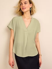 Sage Green Short Sleeve Overhead Top - Image 2 of 6