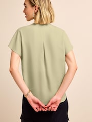Sage Green Short Sleeve Overhead Top - Image 3 of 6