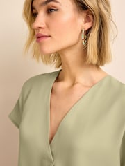 Sage Green Short Sleeve Overhead Top - Image 4 of 6