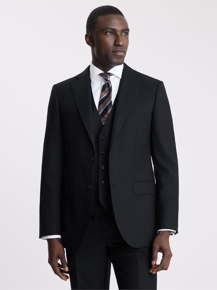 MOSS Navy Blue Regular Fit Twill Suit Jacket - Image 1 of 6 MOSS Navy Blue Regular Fit Twill Suit Jacket - Image 1 of 6