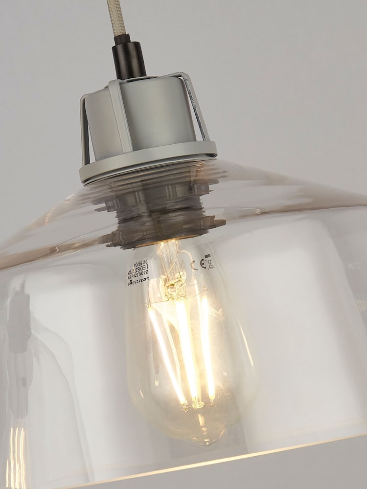 Searchlight Grey Maisie Clear Glass 3 Light Bar Ceiling Light Pendant - Image 2 of 4