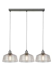 Searchlight Grey Maisie Clear Glass 3 Light Bar Ceiling Light Pendant - Image 3 of 4