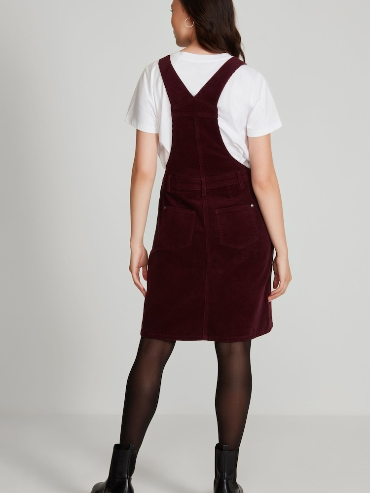 M&Co Red Pinafore Cord Dress - Image 2 of 5 M&Co Red Pinafore Cord Dress - Image 2 of 5