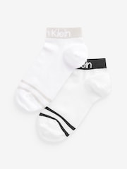 Calvin Klein White Logo Socks 2 Pack - Image 1 of 4