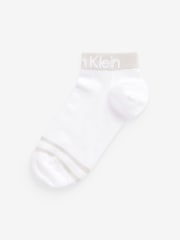 Calvin Klein White Logo Socks 2 Pack - Image 3 of 4