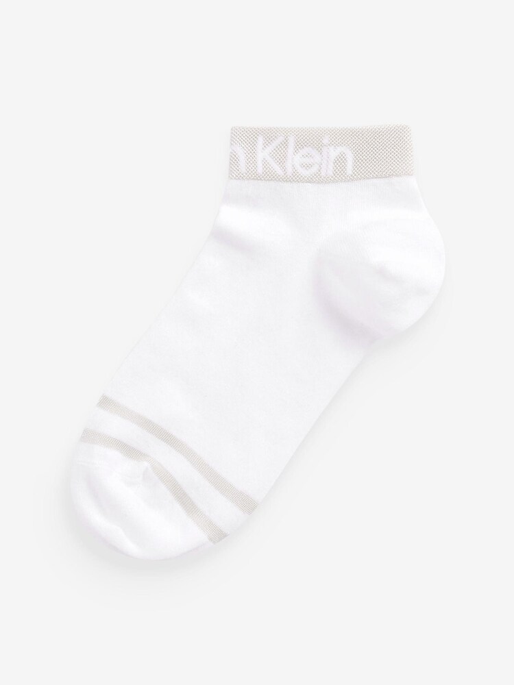 Calvin Klein White Logo Socks 2 Pack - Image 4 of 4