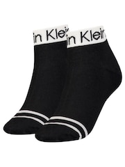 Calvin Klein Black Logo Socks 2 Pack - Image 1 of 3