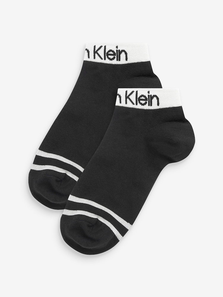 Calvin Klein Black Logo Socks 2 Pack - Image 2 of 3