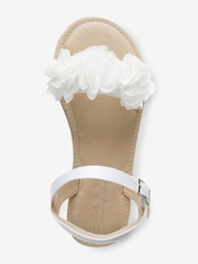 Elfenbeinweiß - Sandalen mit Blumenverzierung, besondere Anlässe - Bild 3 von 4