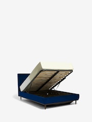 Swoon Opulent Velvet Navy Blue Klee Upholstered End Lift Ottoman Storage Bed Frame - Image 3 of 5