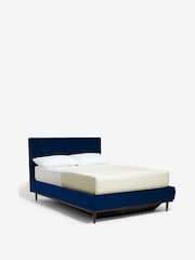 Swoon Opulent Velvet Navy Blue Klee Upholstered End Lift Ottoman Storage Bed Frame - Image 4 of 5