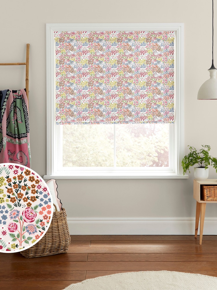 Cath Kidston Red Magical Kingdom Ditsy Made To Measure Roman 100% Cotton Blinds - Image 1 of 6