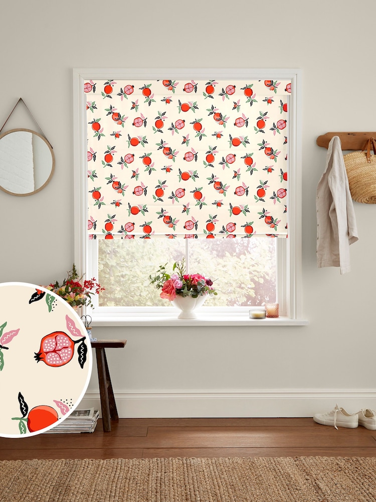 Cath Kidston Orange Pomegranate Made To Measure Roman 100% Cotton Blinds - Image 1 of 6