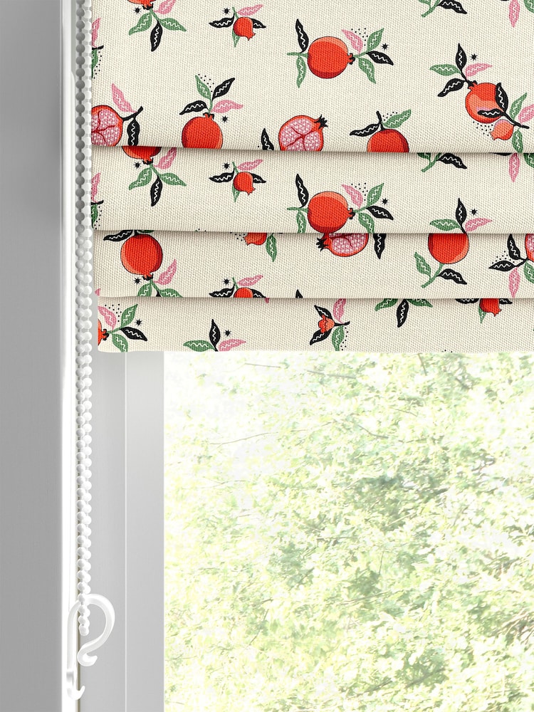 Cath Kidston Orange Pomegranate Made To Measure Roman 100% Cotton Blinds - Image 2 of 6