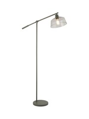 Searchlight Grey Harper Clear Glass Task Floor Lamp - Image 1 of 3