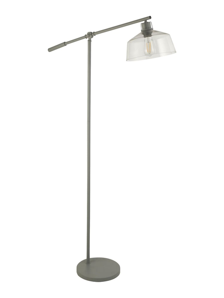Searchlight Grey Harper Clear Glass Task Floor Lamp - Image 2 of 3