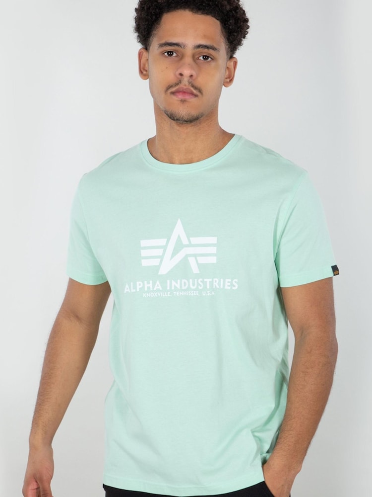 Alpha Industries Green Logo 100% Cotton T-Shirt - Image 1 of 7 Alpha Industries Green Logo 100% Cotton T-Shirt - Image 1 of 7