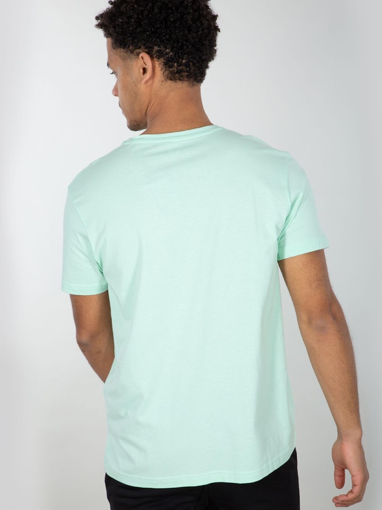 Alpha Industries Green Logo 100% Cotton T-Shirt - Image 2 of 7 Alpha Industries Green Logo 100% Cotton T-Shirt - Image 2 of 7