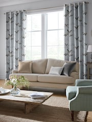 Laura Ashley Grey Animalia Embroidered Made To Measure Curtains - Image 2 of 9