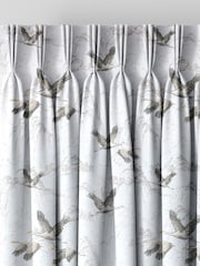 Laura Ashley Grey Animalia Embroidered Made To Measure Curtains - Image 5 of 9