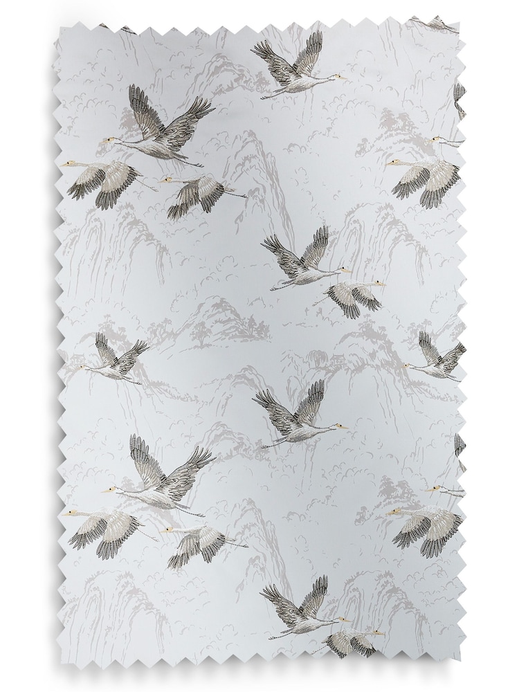 Laura Ashley Grey Animalia Embroidered Made To Measure Curtains - Image 9 of 9