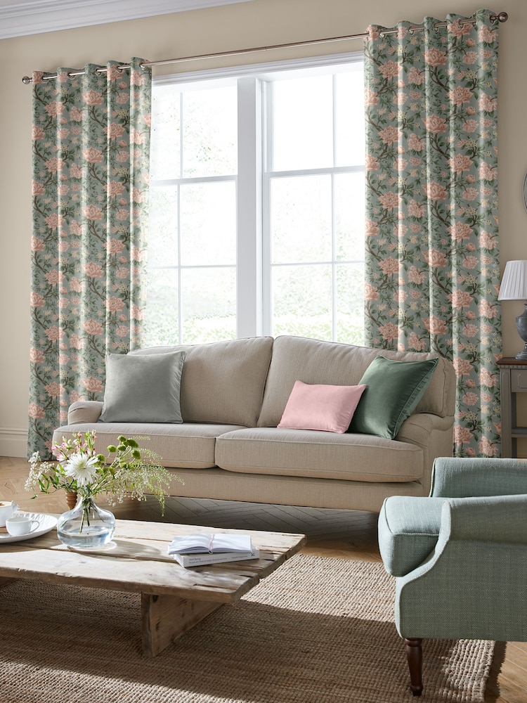 Laura Ashley Pink Tapestry Floral Chenille Made To Measure Curtains - Image 2 of 9