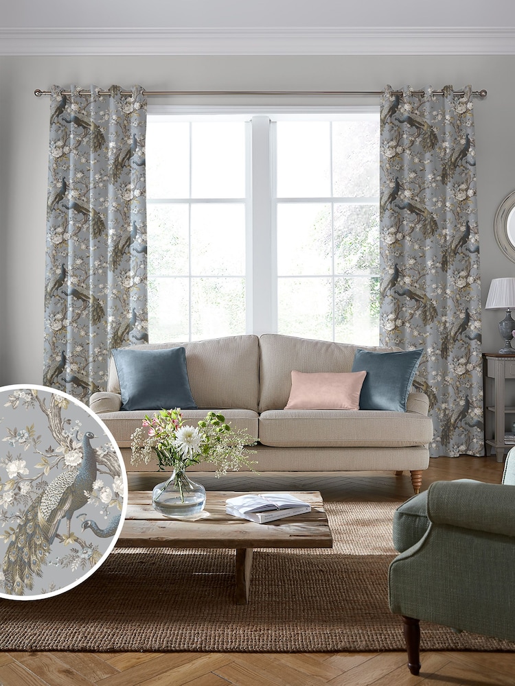 Laura Ashley Blue Belvedere Made To Measure Curtains - Image 1 of 9