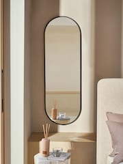 Black Pill Shaped 40x120cm Wall Mirror - Image 1 of 3