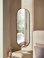 Black Pill Shaped 40x120cm Wall Mirror - Image 2 of 3