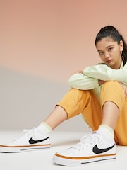 Nike White/Black Court Legacy Trainers - Image 20 of 24