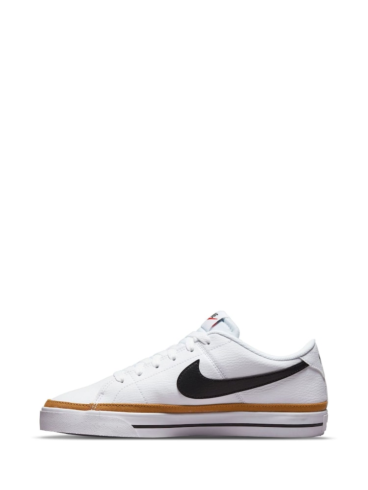 Nike White/Black Court Legacy Trainers - Image 4 of 12