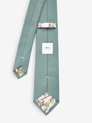 Sage Green Textured Tie And Clip Set - Image 3 of 3