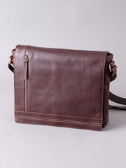 Lakeland Leather Brown Large Keswick Leather Messenger Bag - Image 1 of 4