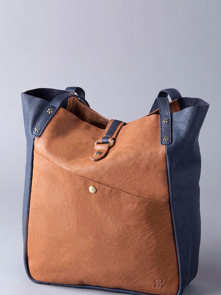 Lakeland Leather Navy/Cognac Hartsop Leather Tote Bag - Image 1 of 7